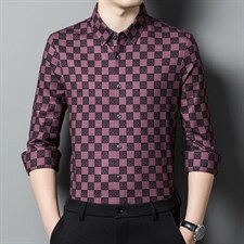 2023春秋男士高档无痕免烫长袖翻领衬衫男时尚商务衬衣HM8226-P85，男装衬衫，星座1105-3