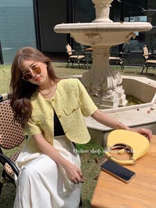 现货，下摆不规则短袖小香外套,其它,F/TU