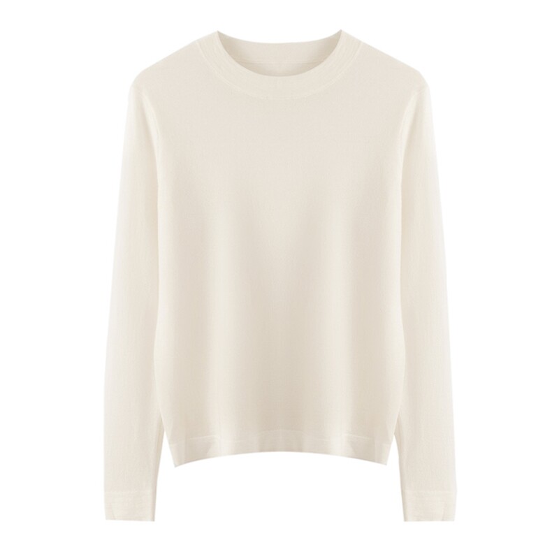 2025年秋季新款精纺平面圆领针织羊绒衫时尚休闲通勤百搭，女装羊绒衫，博友羊绒