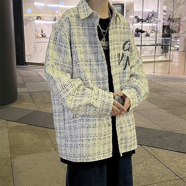 小香风夹克男ins潮牌痞帅外套春秋季休闲百搭上衣潮JK07715-P48图片