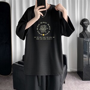 Q11163-P30春夏季七分袖t恤男大码五分袖男短袖中袖，男装T恤，电商A040