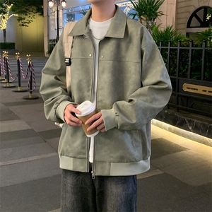 港风夜景痞帅男装外套美式短款潮牌工装皮衣夹克A157B-J189-特P83图片