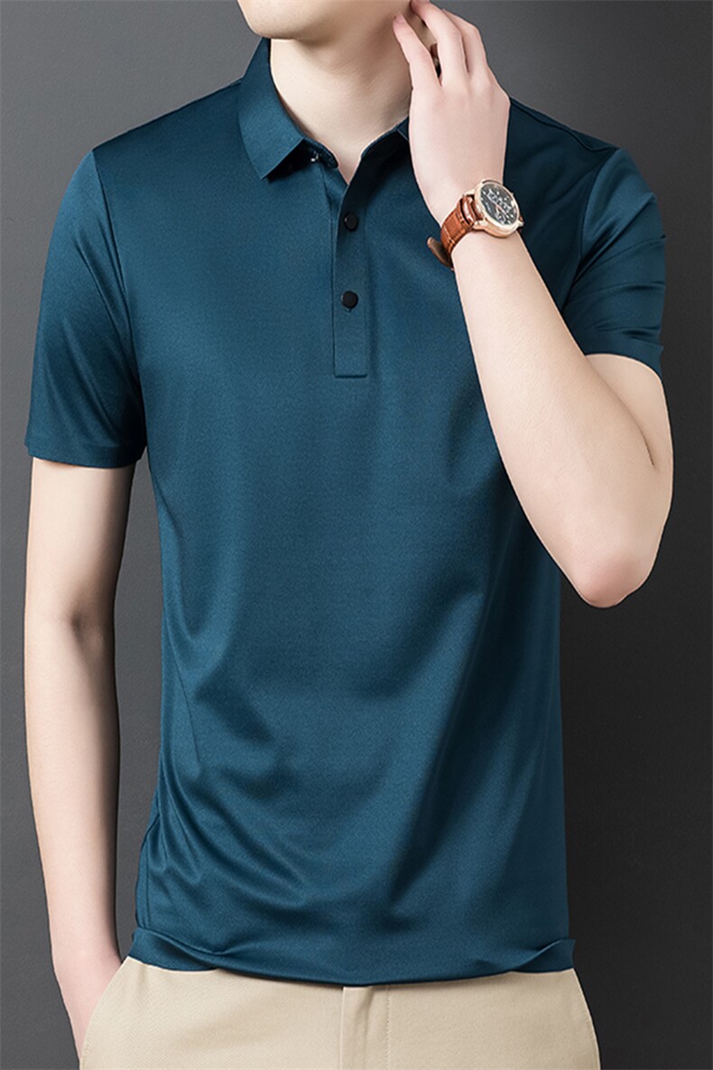 夏季新款男士翻领短袖t恤中年有领男装上衣服休闲POLO衫,男装T恤,电商B212（原钱塘6029）