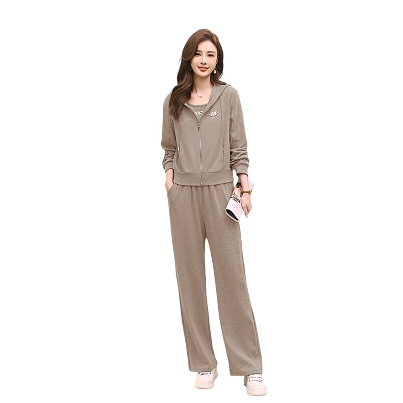 2024春季新款时尚潮流三件套女装套装显瘦百搭休闲运动服,女装套装/套裙,梦芯尔