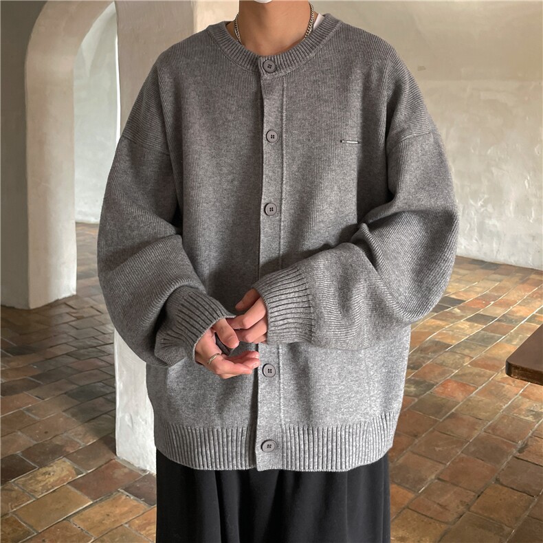 扣子开衫毛衣外套宽松圆领针织衫W618-P65,男装针织衫/毛衣,星座1212