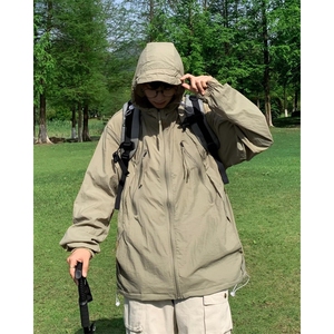 连帽防晒衣男夏季薄款日系复古潮牌宽松休闲HT80-P45图片