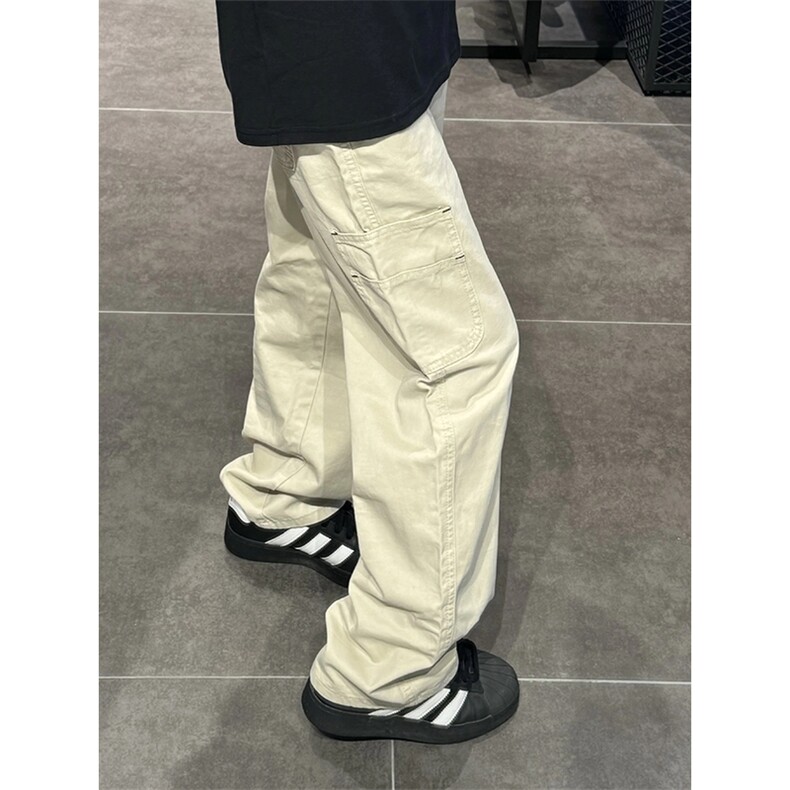米白色美式vibe伐木工装裤子宽松直筒休闲阔腿裤1007-CCGZ01-P48,男装工装外套,星座1007（原301D）