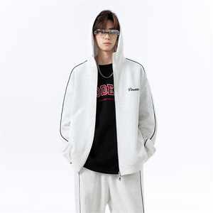 美式斜纹宽松抽绳连帽高级感运动休闲套装W4707特P60/K8691特P45图片