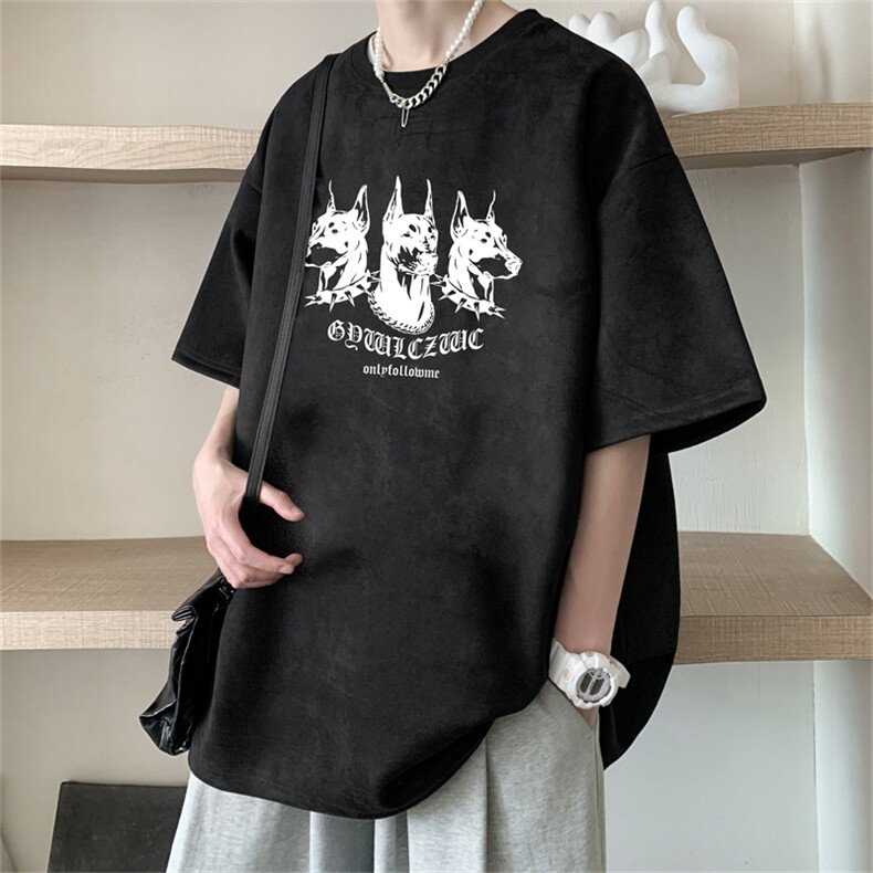 2024夏季新款麂皮绒圆领短袖T恤RT425-特P19控38,男装T恤,电商B370