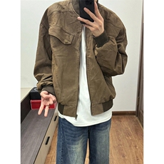 cleanfit短款工装外套男款春秋美式复古棒球服潮牌做旧哈灵顿夹克，男装夹克，星座813-2