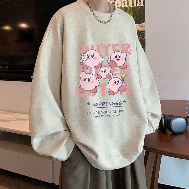 麂皮绒卫衣男大码重磅长袖t恤男JW81310-P35加绒款P45,男装卫衣,电商A040