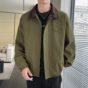 美式复古翻领外套男士秋季新款休闲高端行政夹克JK02560-P85,吊带长衫怎么搭配外套图片