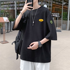2021上衣新款短袖新款潮牌ins百搭华夫格宽松夏季t恤T227-P22，男装T恤，星座512-2