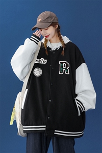 2022秋季新款简约拼接美式复古棒球服外套夹克ins潮G113--P65控88图片