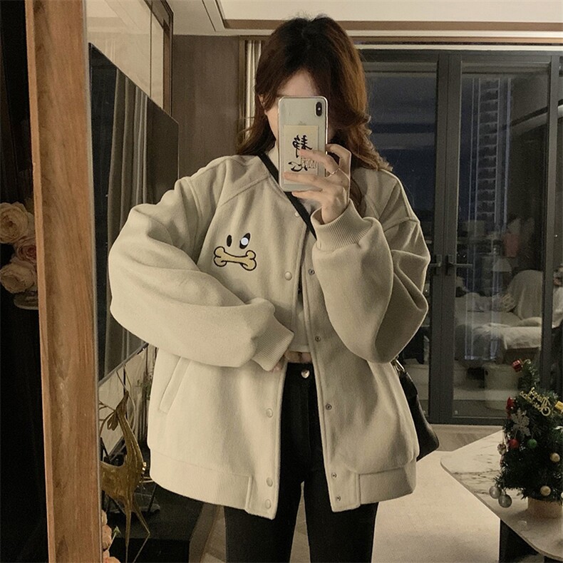 A476-P100新款棒球服重工刺绣插肩袖棒球夹克春秋休闲外套,男装夹克,星座911