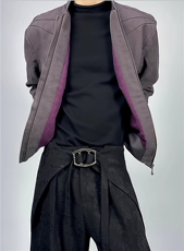JK729-尺码M-3XL-特P56-美式解构剪裁倒三角水洗夹克外套（网图），男装夹克，星座1811B