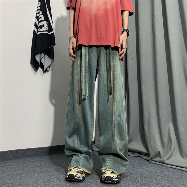 K506-P46美式高街百搭宽松直筒裤牛仔裤，男装休闲裤，星座1501-1