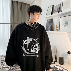 控78假两件毛衣男大码加绒针织衫男毛线衣M80134-P55加绒P70，男装针织衫/毛衣，电商A040