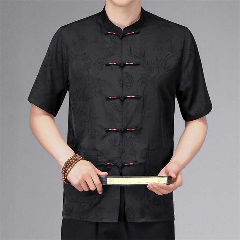 夏季唐装男士休闲短袖套装风爸爸装爷爷装汉服SFC-9876-P98,男装民族服装,星座1105-3