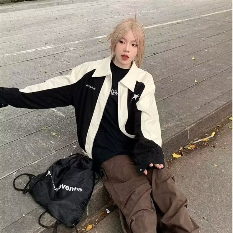 新款日系时尚潮流外套原宿百搭简约流行JK41-P59,女装短外套,星座208-5