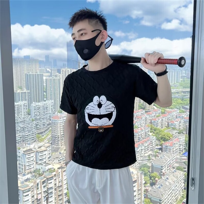 圆领短袖t恤男夏季薄款新款内搭夏季刺绣打底衫T209,男装T恤,星座1116A-2（原606A-1）