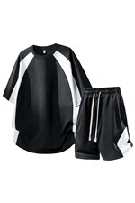 夏季运动休闲短袖T恤短裤两件套装TZ888113特P45控88，男装牛仔裤，电商A309