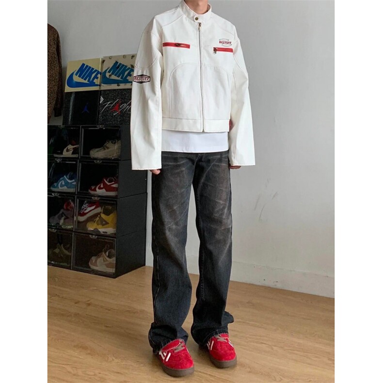 网络图现货皮衣机车服男女同款宽松潮牌夹克外套RHT104-P80,男装夹克,星座1005-6
