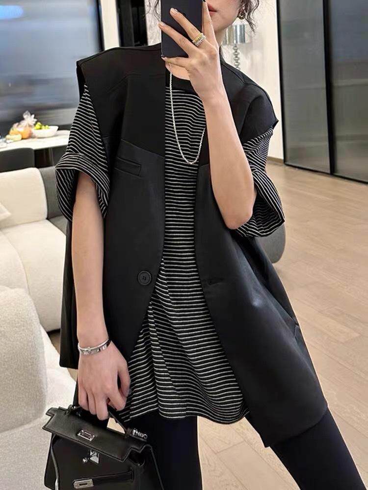 拼接马甲，女装马甲，卡薇尔