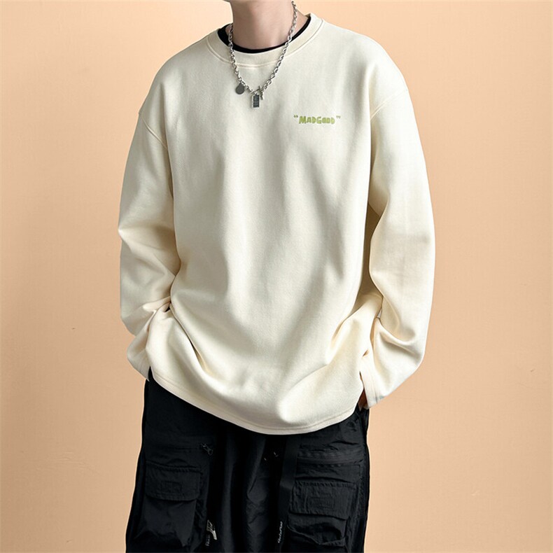 现货-2025春季新款圆领宽松卫衣男潮牌重磅长袖A351-AT2513-P50,男装卫衣,电商A351