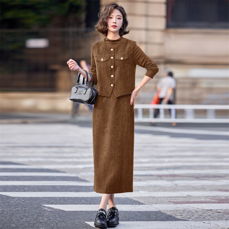 小香风马甲套装女春秋2025新款高级感显瘦时尚气质套装裙三件套,女装套装/套裙,意芙