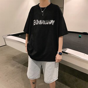 1图案已注册港风日系中性休闲情侣大码风短袖T恤7053P20图片