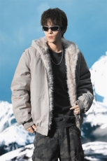 美式座山雕潮百搭显高连帽外套拉链不卡毛加绒毛领棉服1003-TP89，男装棉衣，电商B306