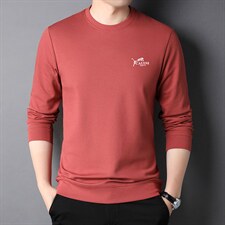 CE708钱塘2020-2中青年男士春秋薄款新款时尚休闲长袖T恤P52，男装T恤，钱塘207-2