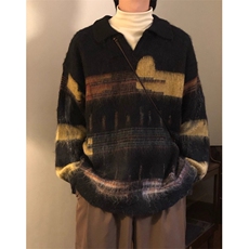 美式chic针织衫男女秋冬季宽松慵懒风休闲套头毛衣潮LMY9576-p65，男装针织衫/毛衣，星座1008