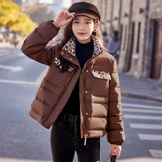 冬装新品时尚帅气拼色90%白鸭绒短款羽绒服现货，女装羽绒服，姿衣坊