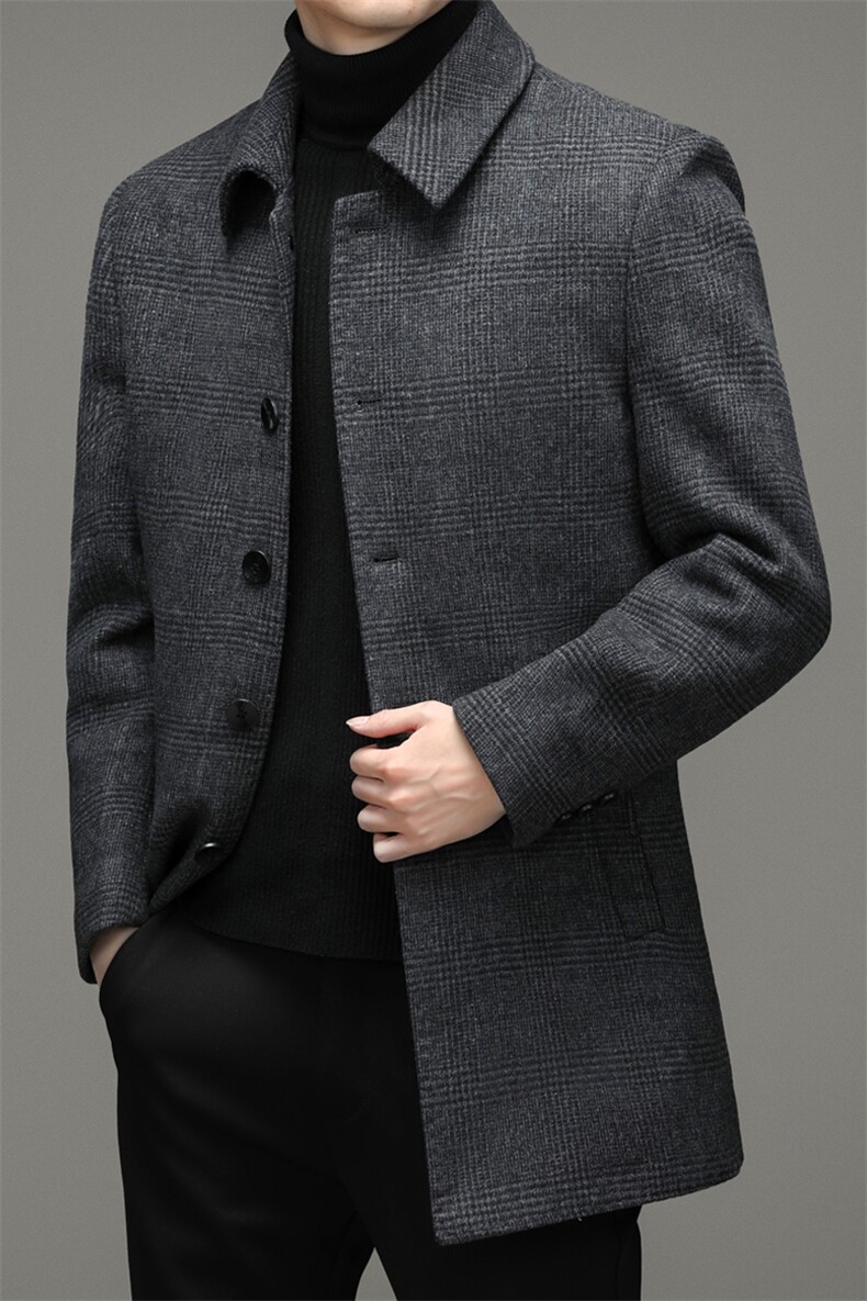 毛呢大衣男2023新款中年男士秋季爸爸装商务休闲羊毛呢外套男装,男装毛呢大衣,电商B212（原钱塘6029）