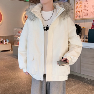 冬季宽松/连帽大毛领休闲外套潮加厚棉衣XZ102B-1M2591-P135图片