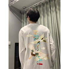 现货已做版权秋冬打底潮仙鹤宽松纯棉长袖男WY20-P30控48，男装卫衣，星座205-5