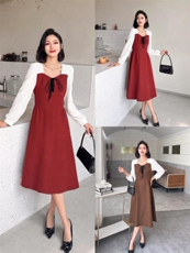 [现货]拼接连衣裙，两色、三个尺码，女装连衣裙，依柏璐(1F)