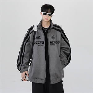 春季外套夹克春款麂皮绒美式潮牌情侣休闲运动夹克棒球服特p68图片
