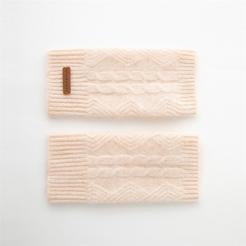 2025年秋季新款百搭男女通用提花双股加厚保暖护腕，手套，轩妮羊绒