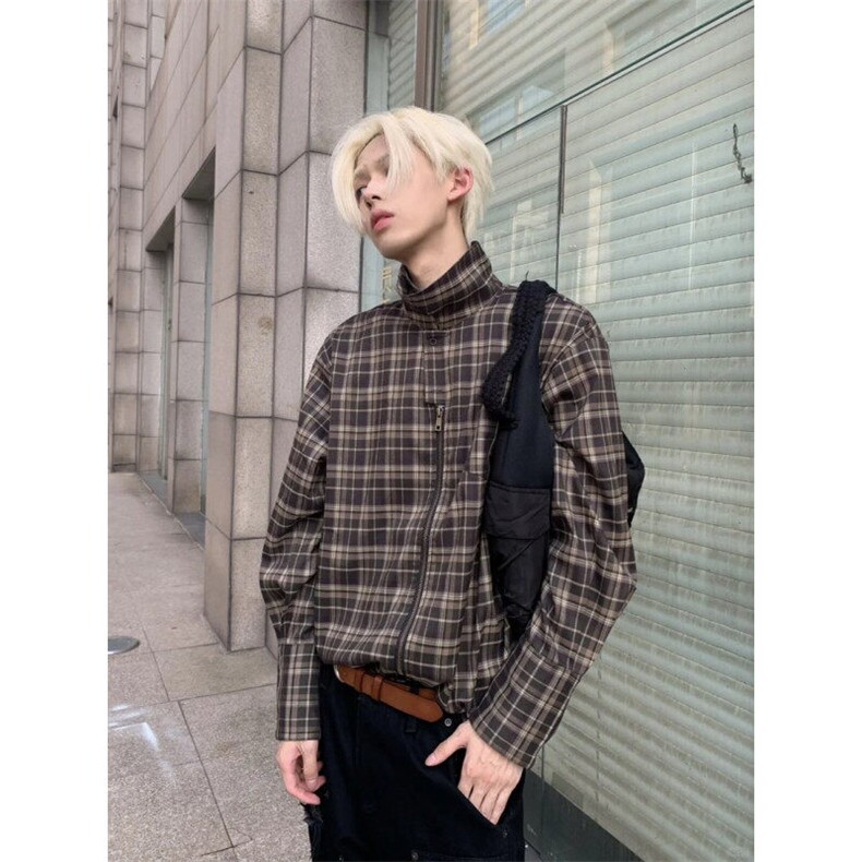 复古格子设计感衬衫ZC098-特批50,男装衬衫,星座313A(原308A-2)