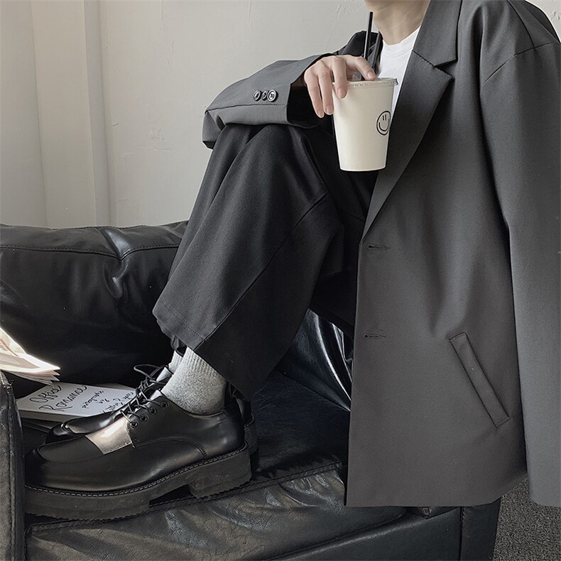 港风西服外套男上衣韩版帅气休闲免烫小西装正装男XZ01/P55，男装西服套装，电商D202