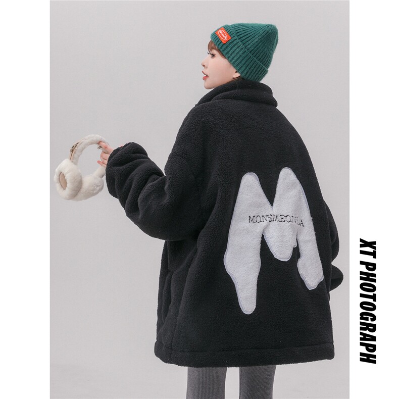 羊羔毛棉衣外套加厚棉服夹克厚港风日系棉袄1016-1 W57 P118 K158图片