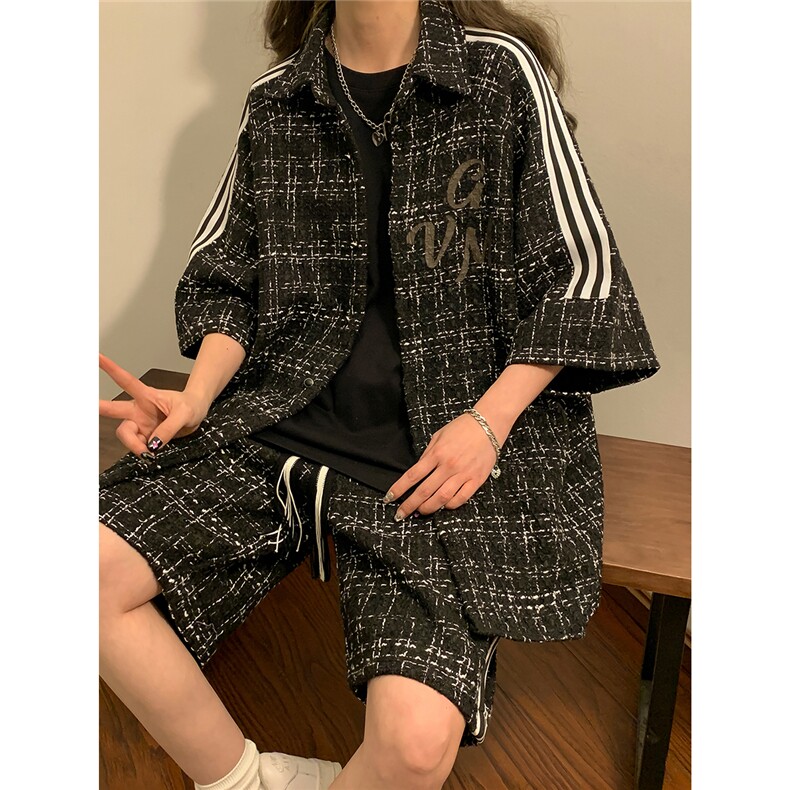 1中性小香风短袖衬衫DCS9018P45短裤DK8797P40套装DTZ9028P85，男装休闲套装，星座226-2