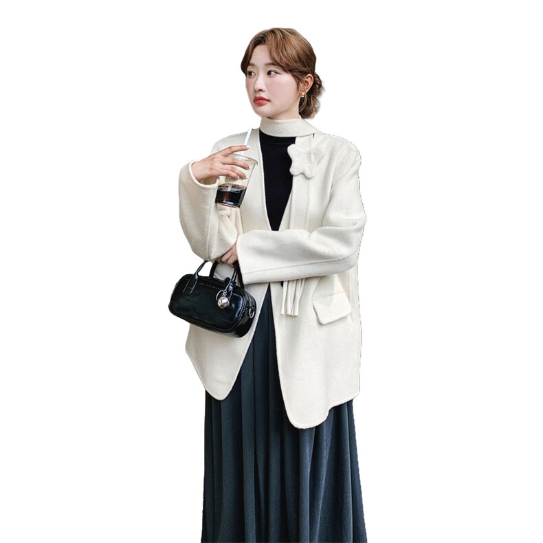 【现货】山羊绒双面羊绒大衣D252P285K398,女装毛呢外套,2D008