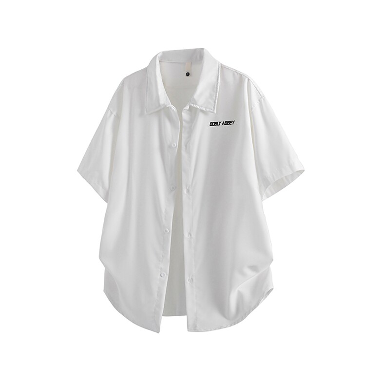 抖音得物高品质夏季冰丝休闲衬衫美式垂感宽松衬衫短袖ADT2102，男装T恤，电商A443