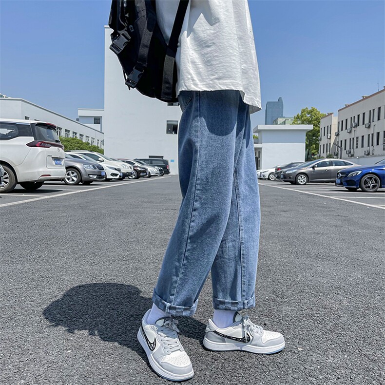 牛仔裤男女同款情侣夏工装直筒长裤宽松潮流百搭老爹裤K505-P38,男装牛仔裤,星座512-3