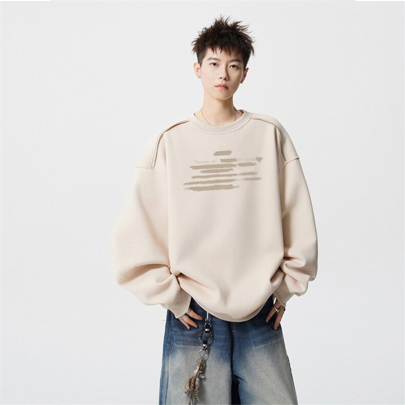 得物供货、重磅420克现货圆领卫衣宽松HD019-1-WY2618LL-P35,男装卫衣,电商019-1