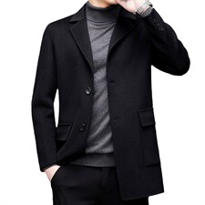 澳洲羊毛毛呢风衣男新款中年秋冬大衣商务休闲外套MNSA2277-P480，男装毛呢大衣，电商B212（原钱塘6029）